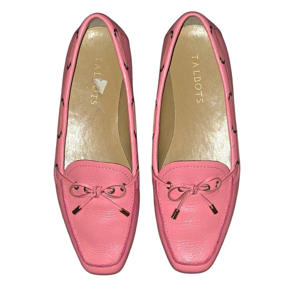 Talbots Women’s US 8M Pink Stella Soft Strap Bow Loafers Preppy Ballet